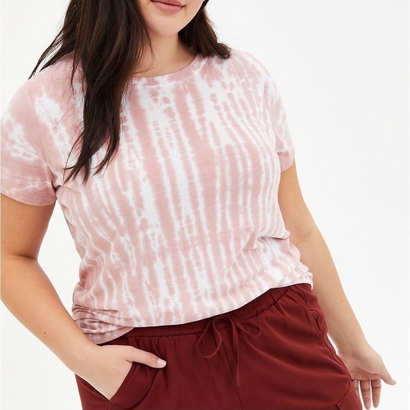 Torrid Vintage Short Sleeve Tee in Tie Dye Dusty Rose Size 00 - Picture 2 of 11